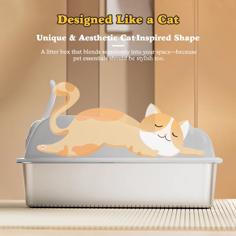 Stainless Steel Cat Litter Box.