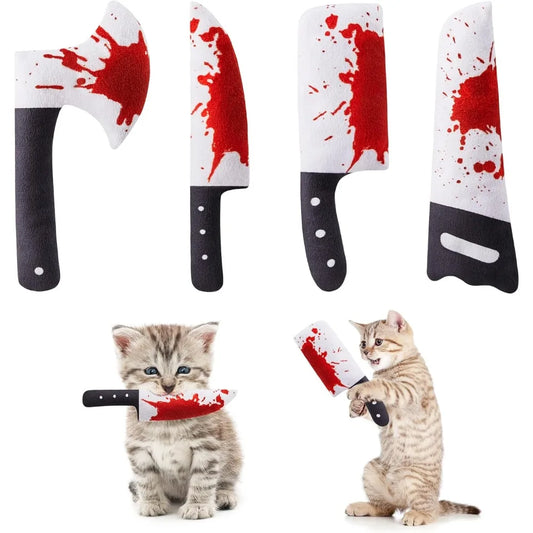 Horror knife 4Pcs Cat Toys.