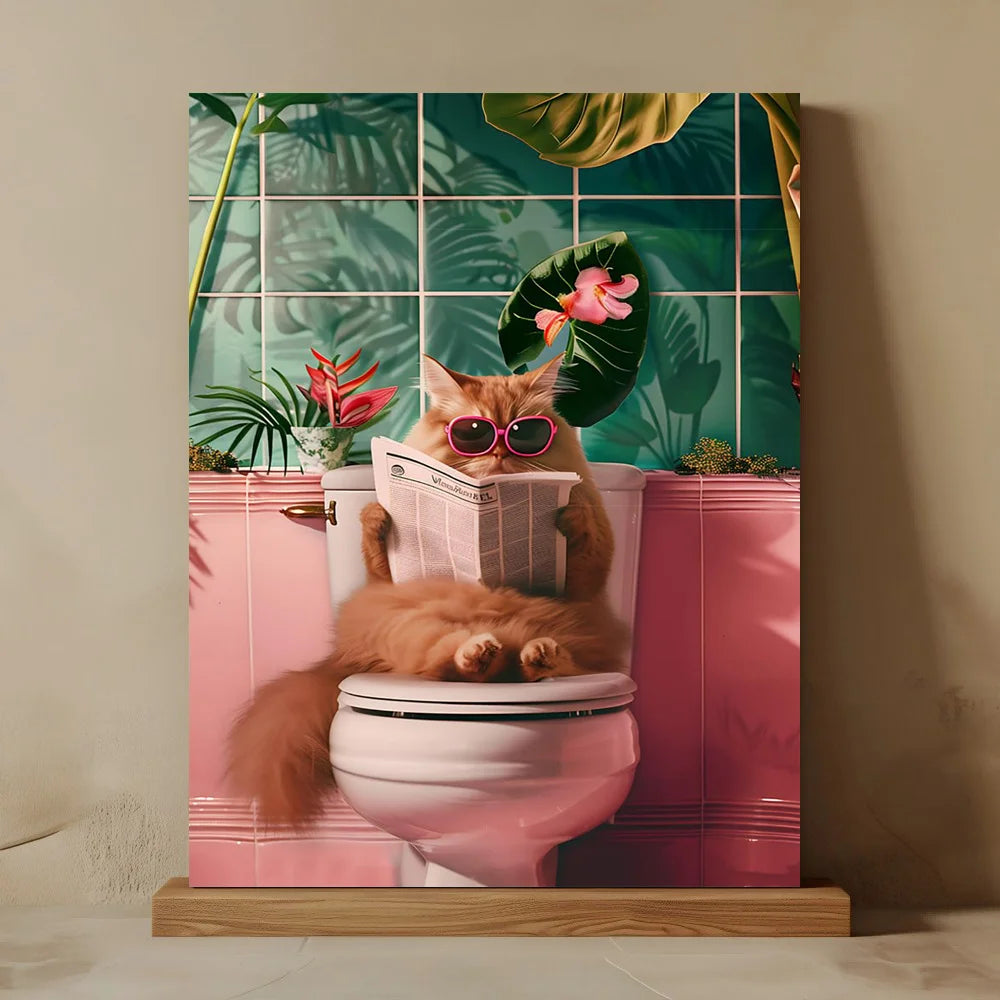 Funny Cat Canvas Wall Art.