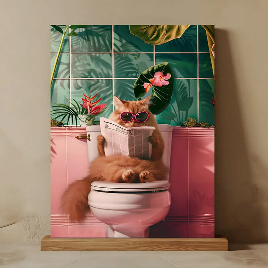 Funny Cat Canvas Wall Art.