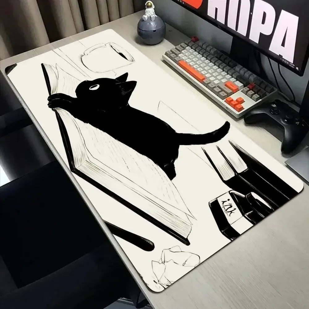 Funny Black Cat Mouse Pads.