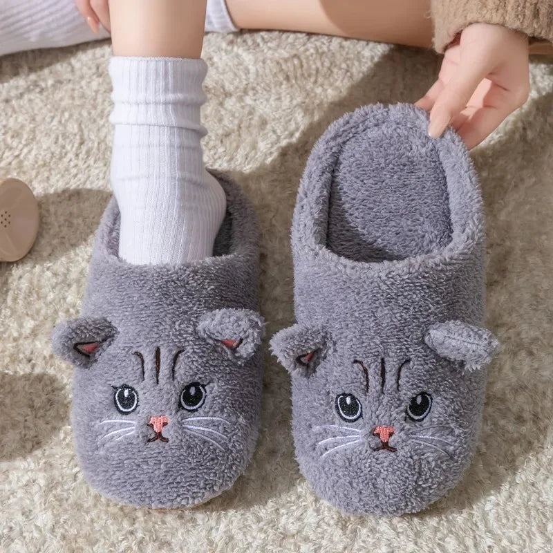 Soft Plush Cat Slippers.
