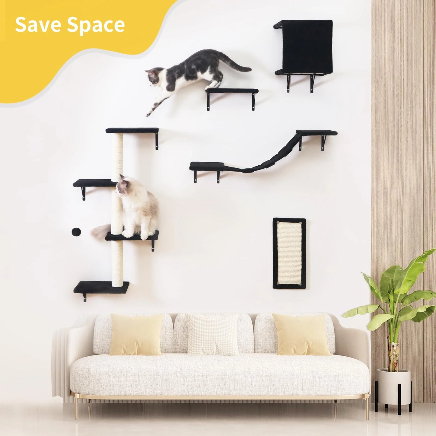 Cat Wall Shelves Set.