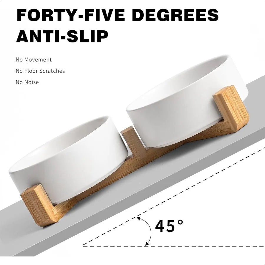 White Ceramic Cat Bowl.