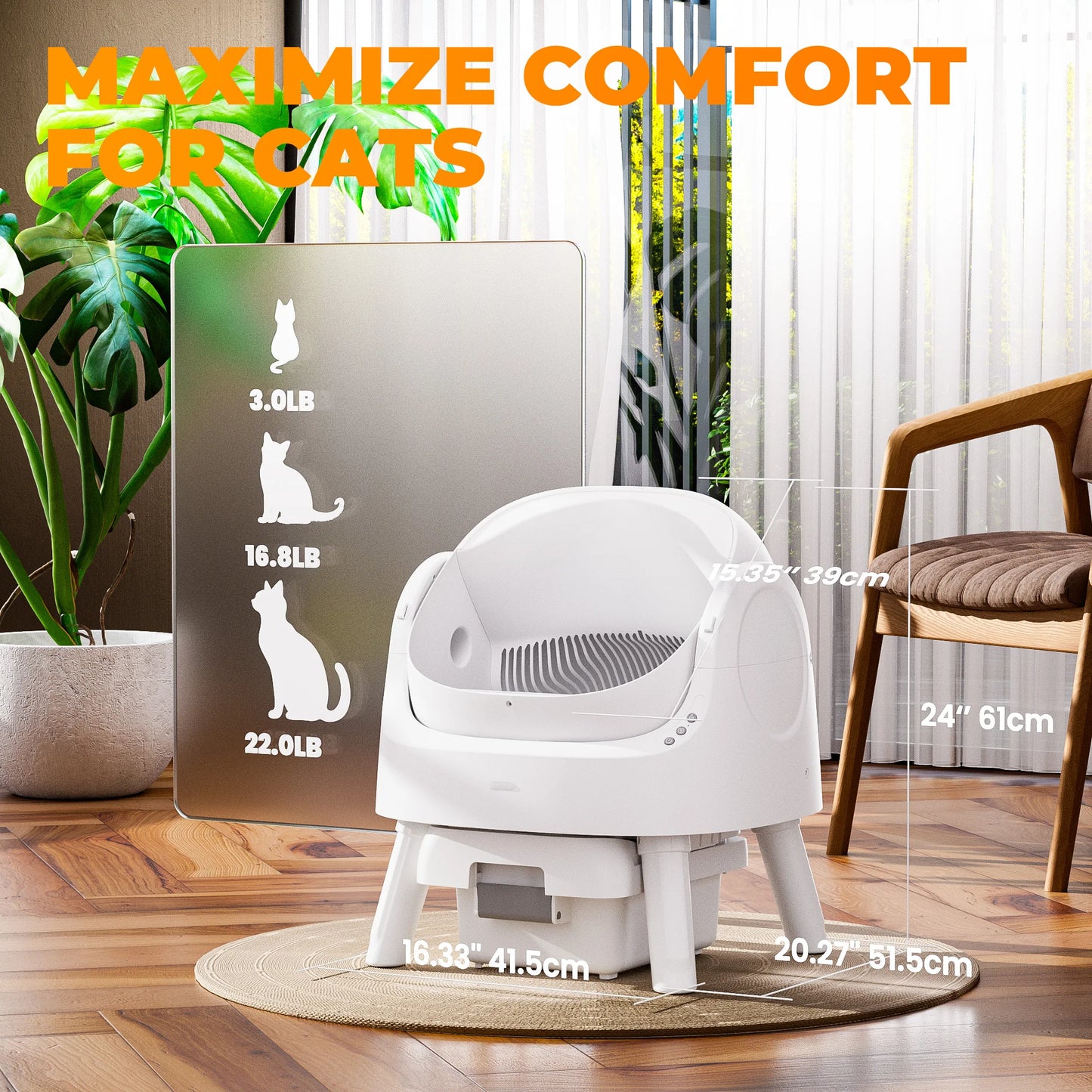 Open-Top Automatic Cat Litter Box.