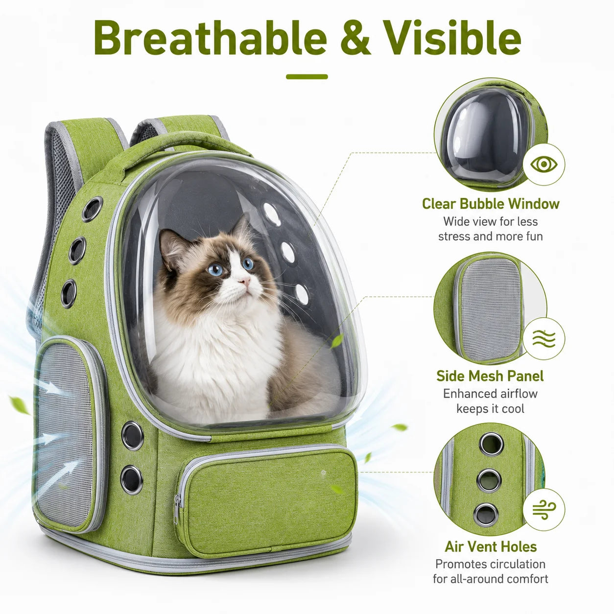 Space Capsule Cat Backpack.        for Cats Small Dogs Outdoor Trip