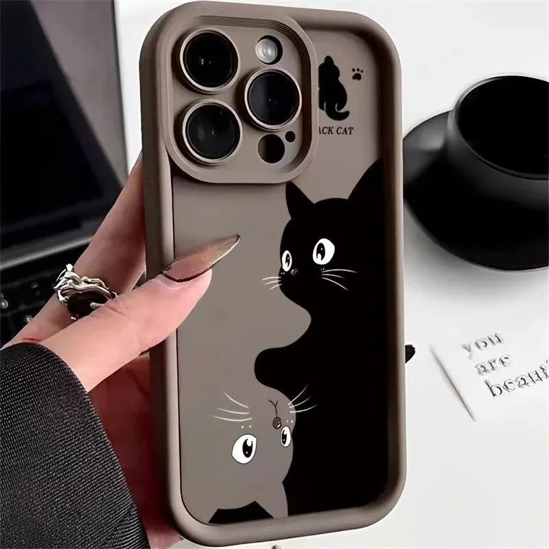 Cartoon Cat Soft Phone Case.