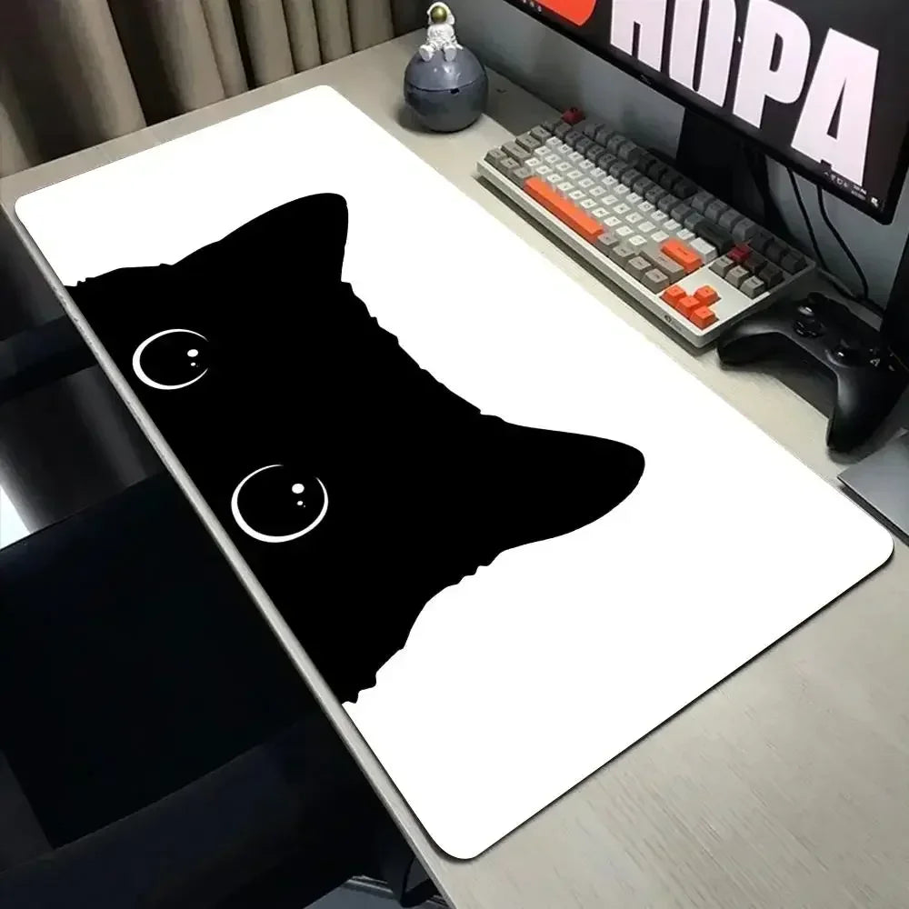 Funny Black Cat Mouse Pads.