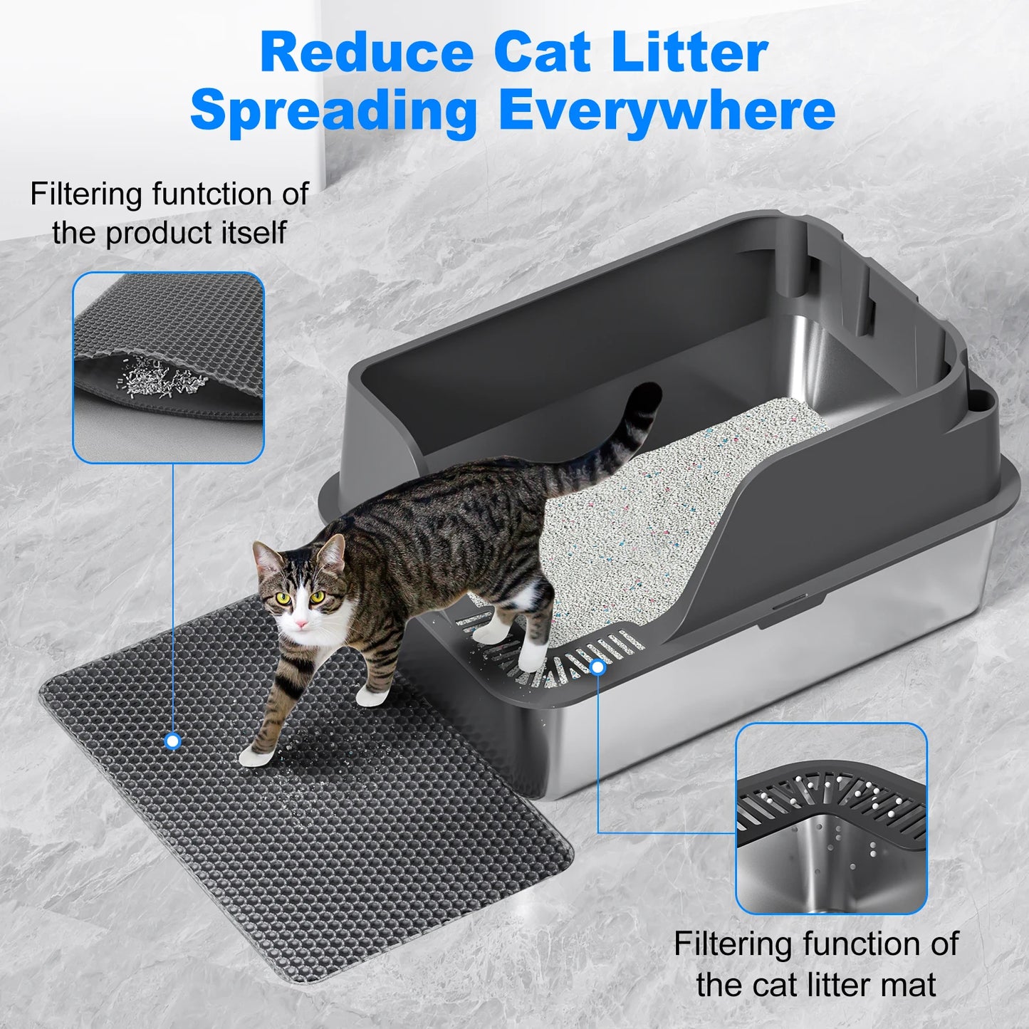 Stainless Steel Cat Litter Box.