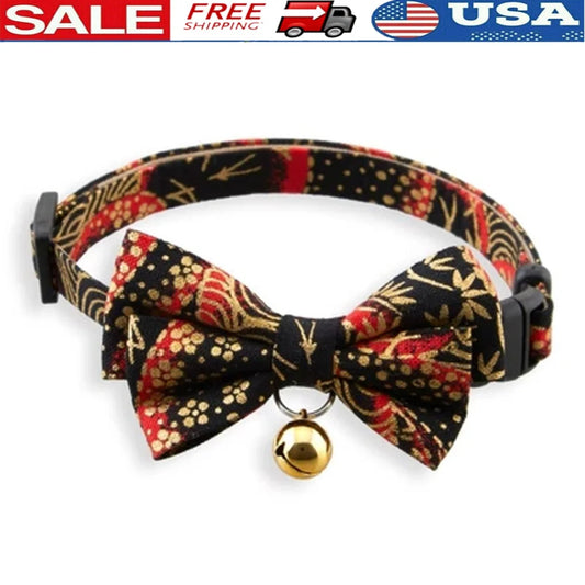Gilded Gold Bow Tie Cat Collar.