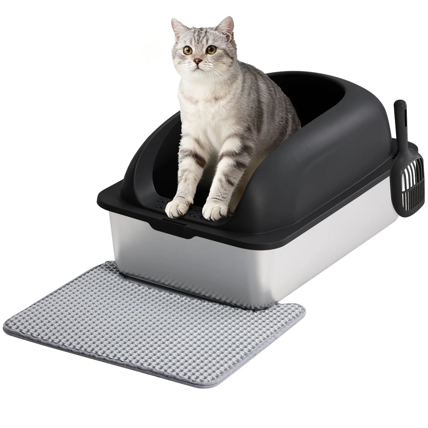JHK Stainless 24IN Steel Cat Litter Box.