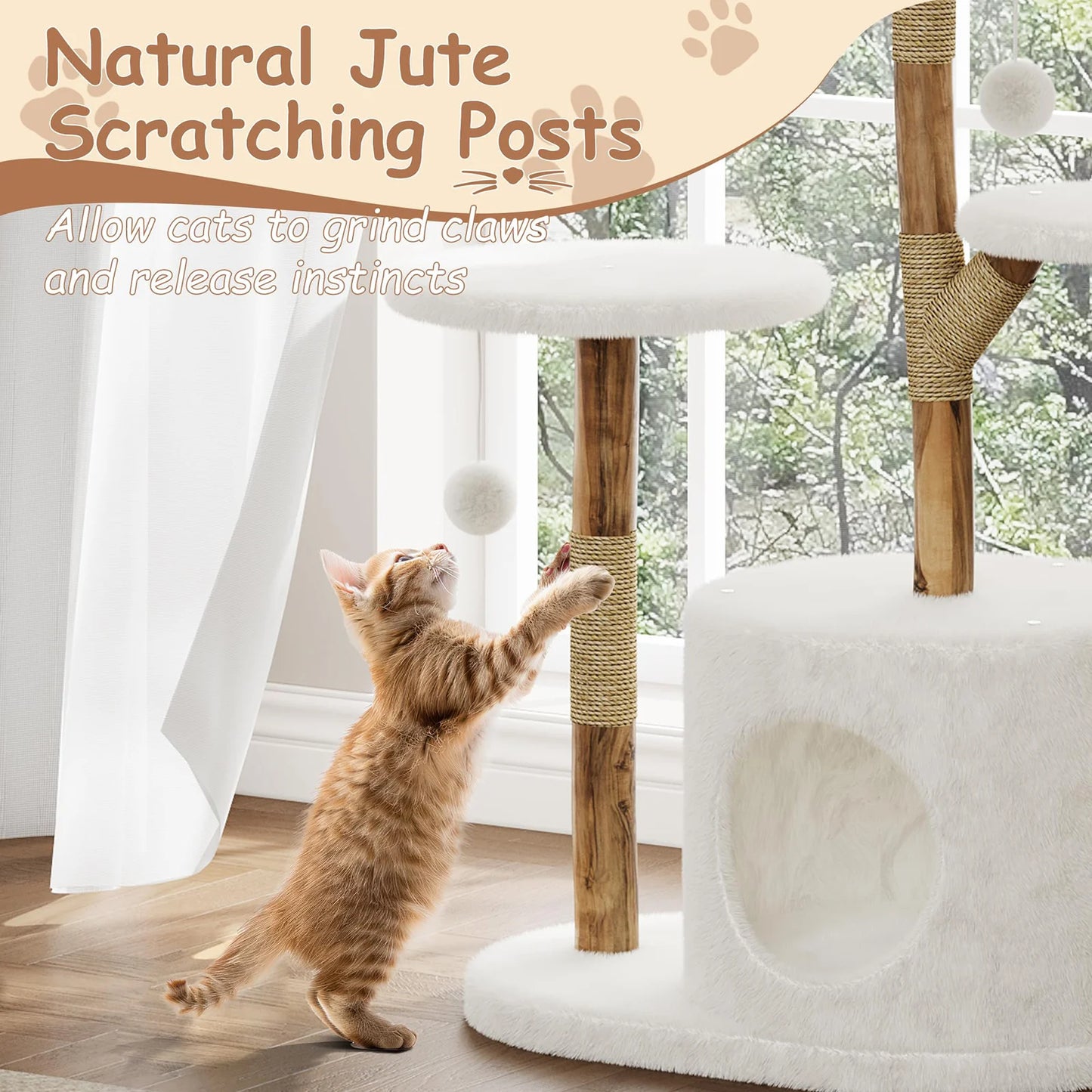 Modern Real Wood Cat Tree.