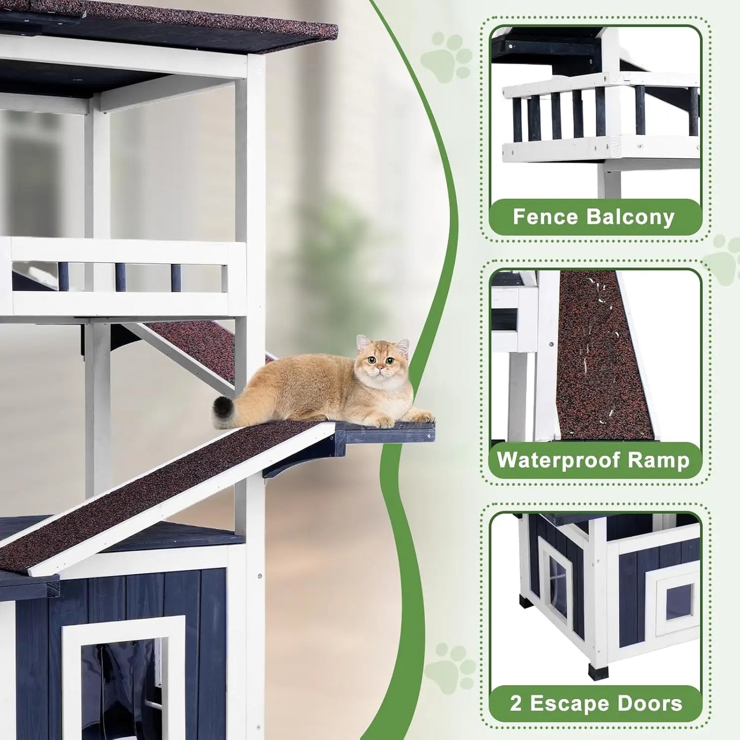 Cat Tree Outdoor.       with Escape Door, Customized