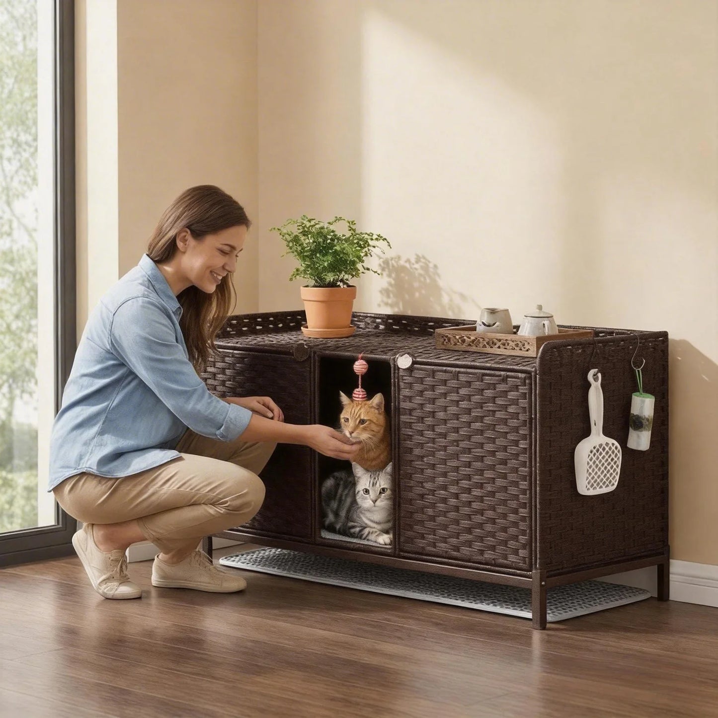 Large Hidden Cat Litter Box Furniture.