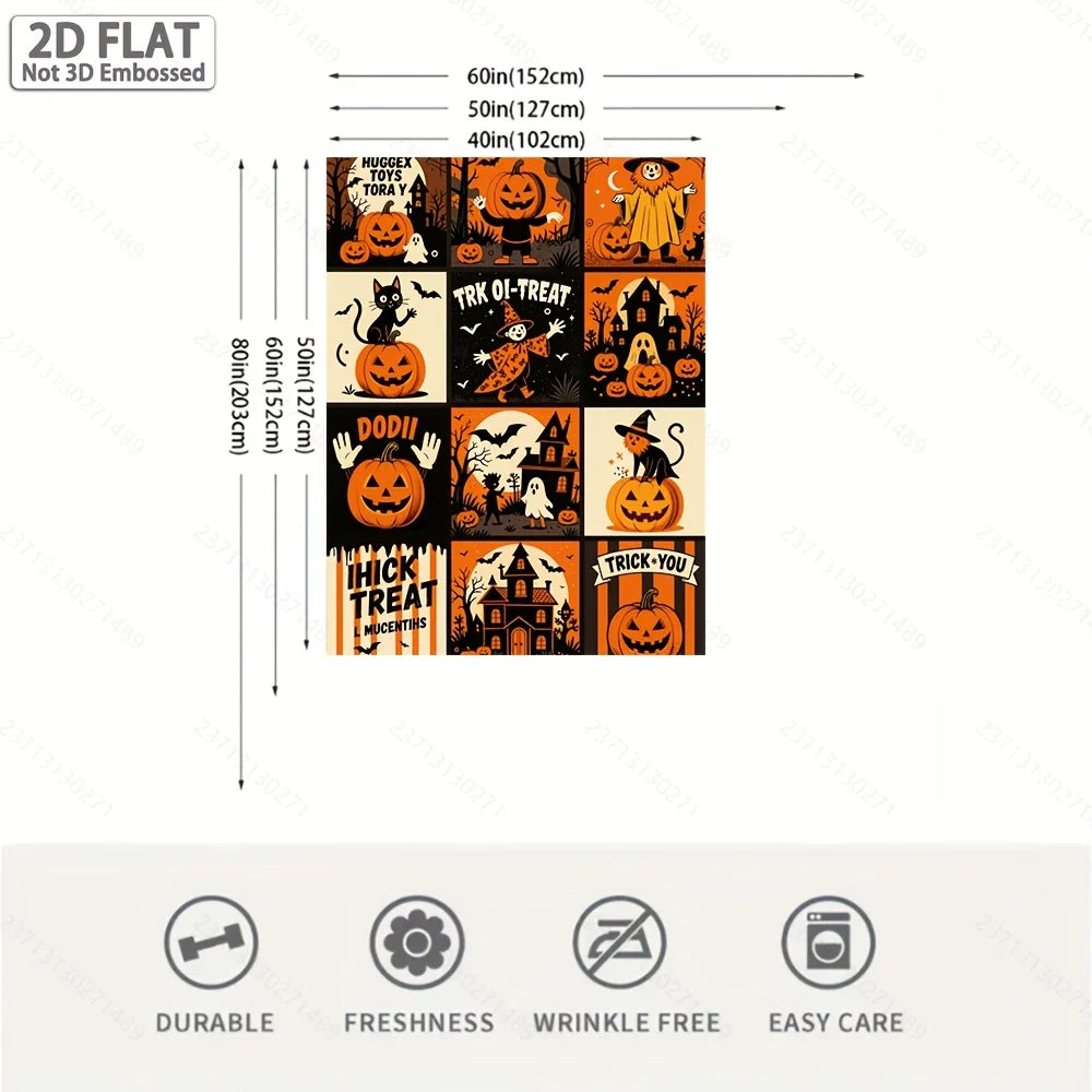 Vintage Halloween Throw Blanket.