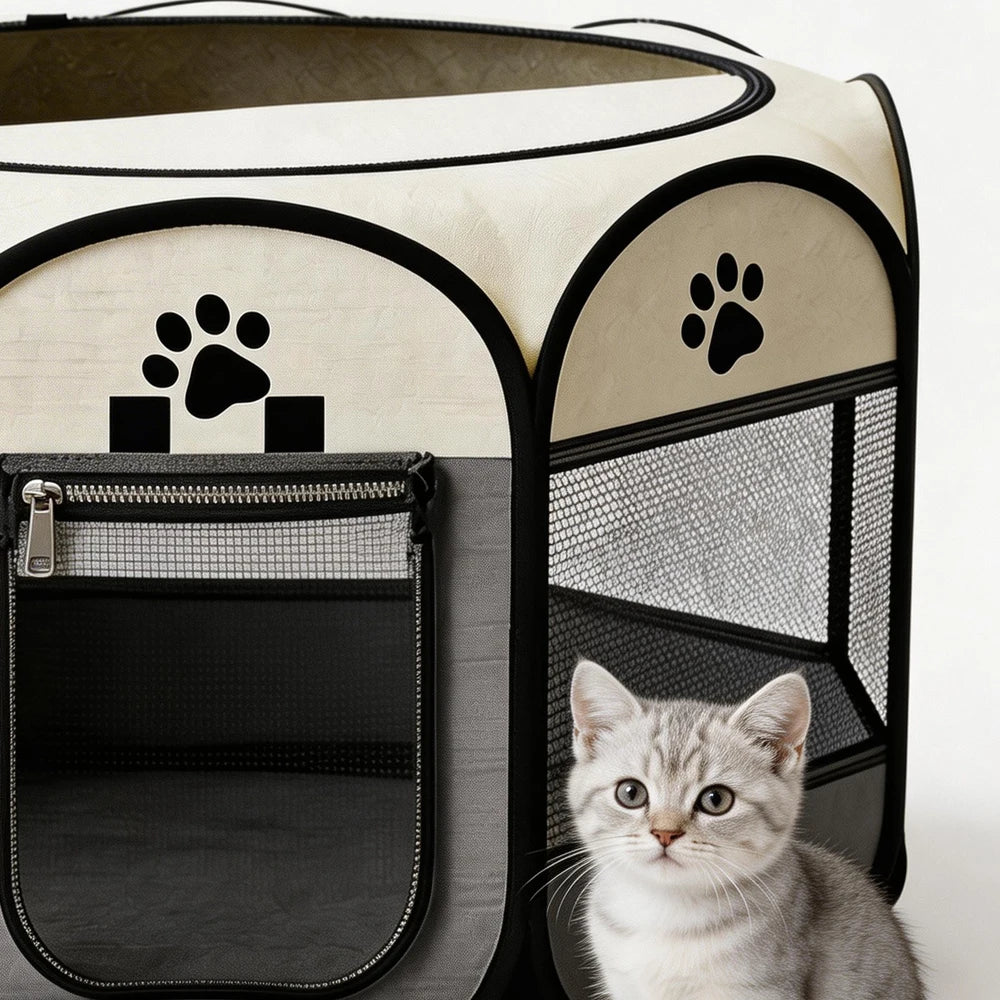 Foldable Octagonal Pet Playpen.