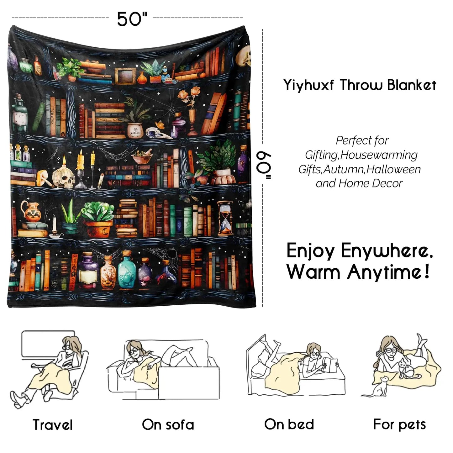 Book Lovers Blanket.