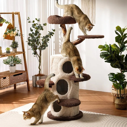 Tall Modern Wood Cat Tree.