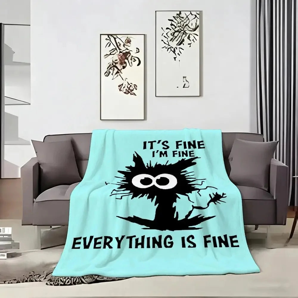It's Fine I'm Fine Everything Is Fine Frazzled Blanket.