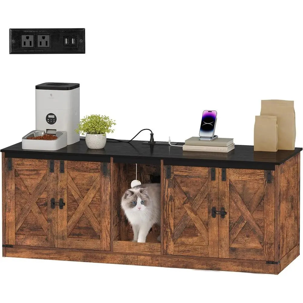 Cat Litter Box Enclosure for 2 Cats.