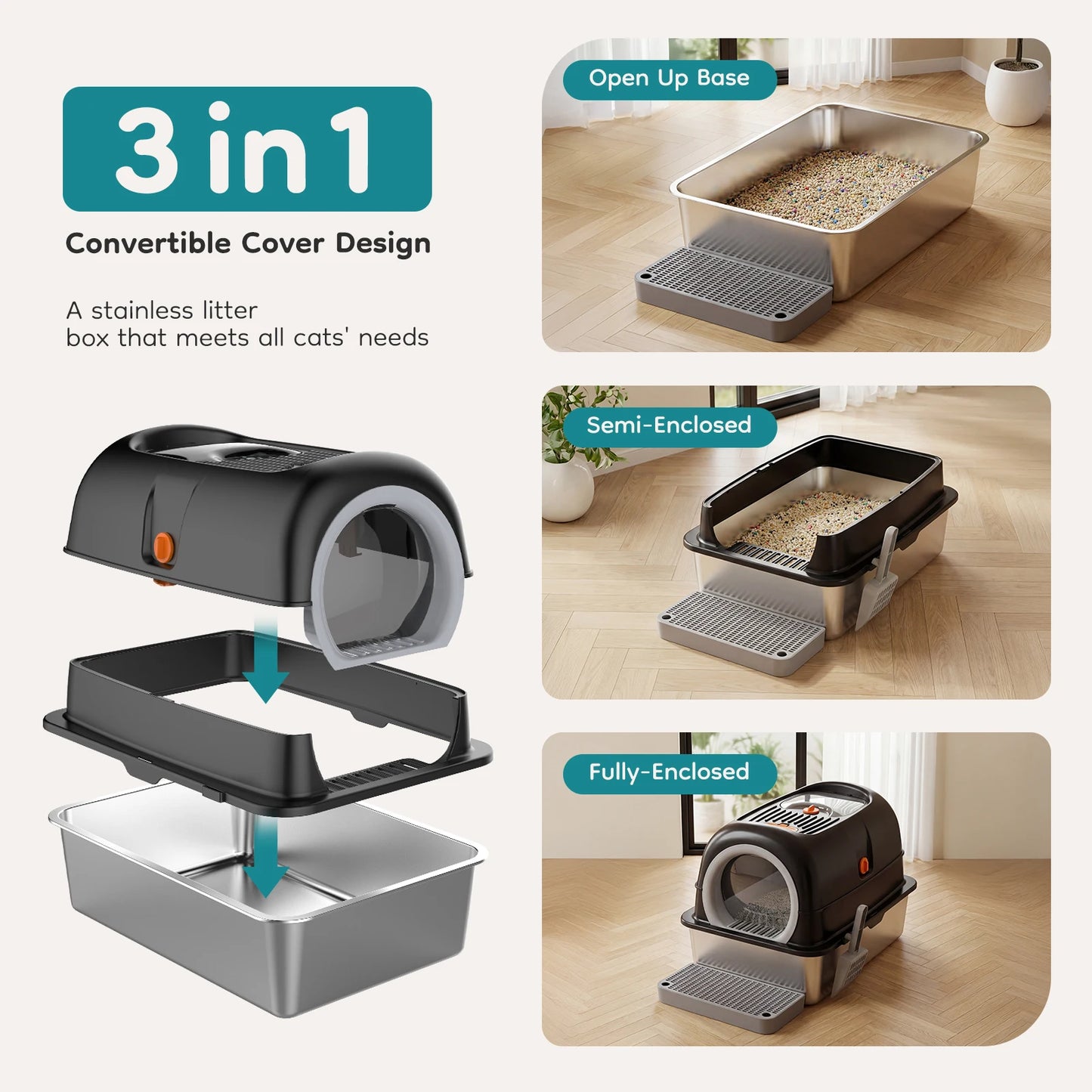 Cat Litter Box with Fully Enclosed.