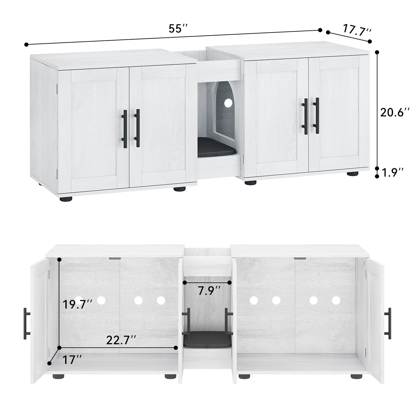 Double-Room Cat Litter Box.