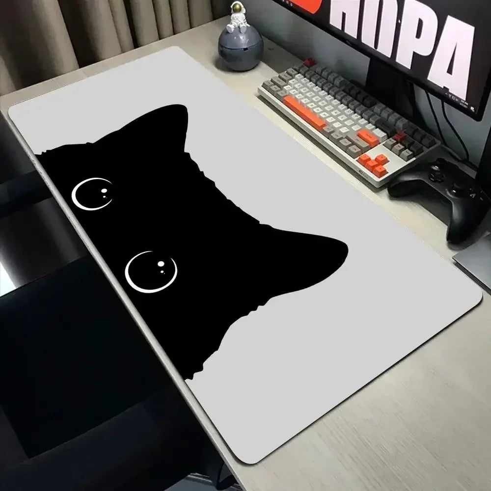 Funny Black Cat Mouse Pads.
