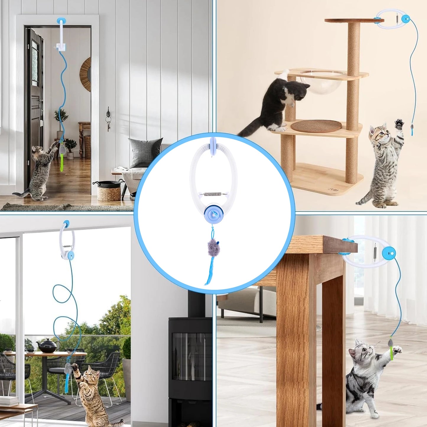 Door Hanging Auto-Rebound Cat Toy.