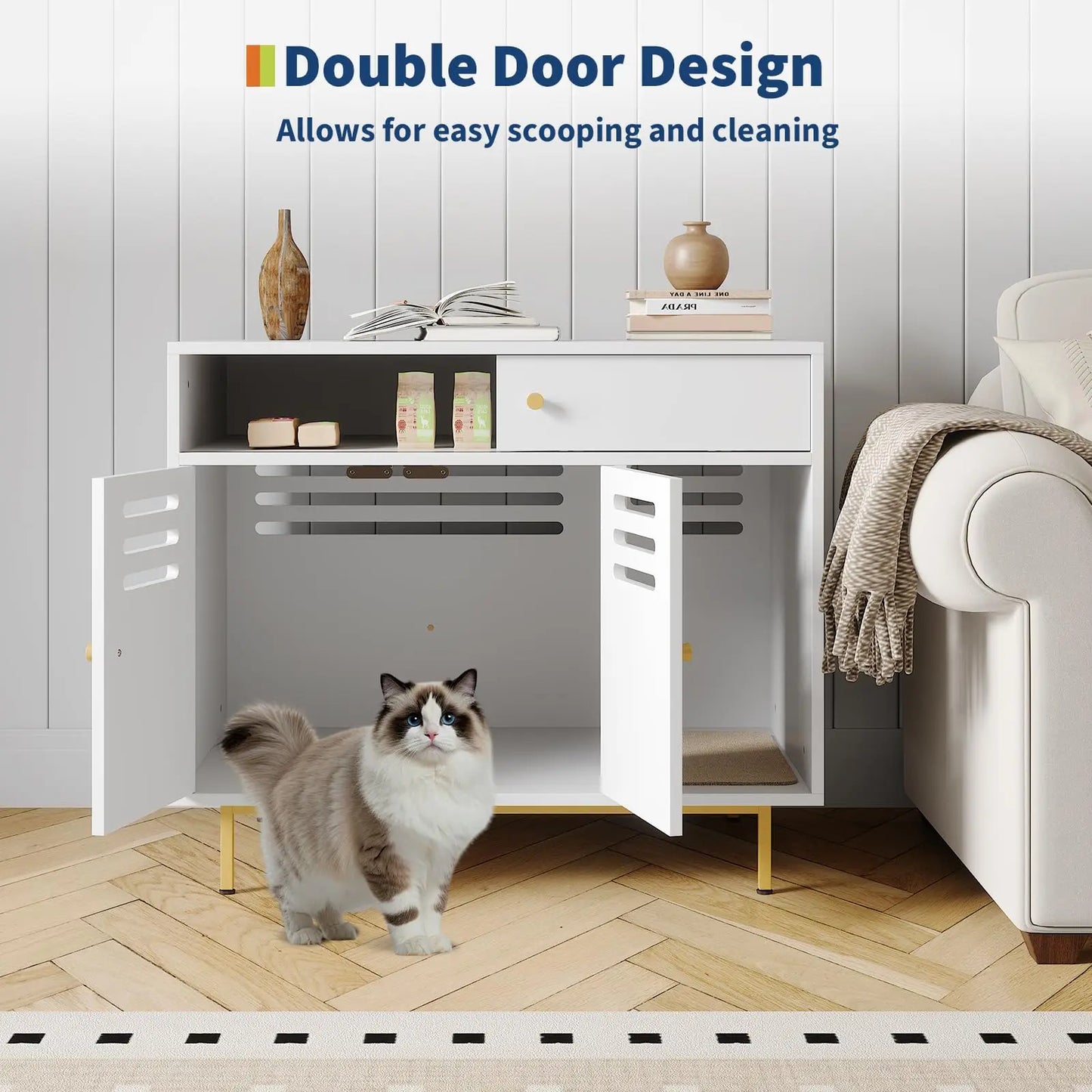 Modern Hidden Cat Litter Box.
