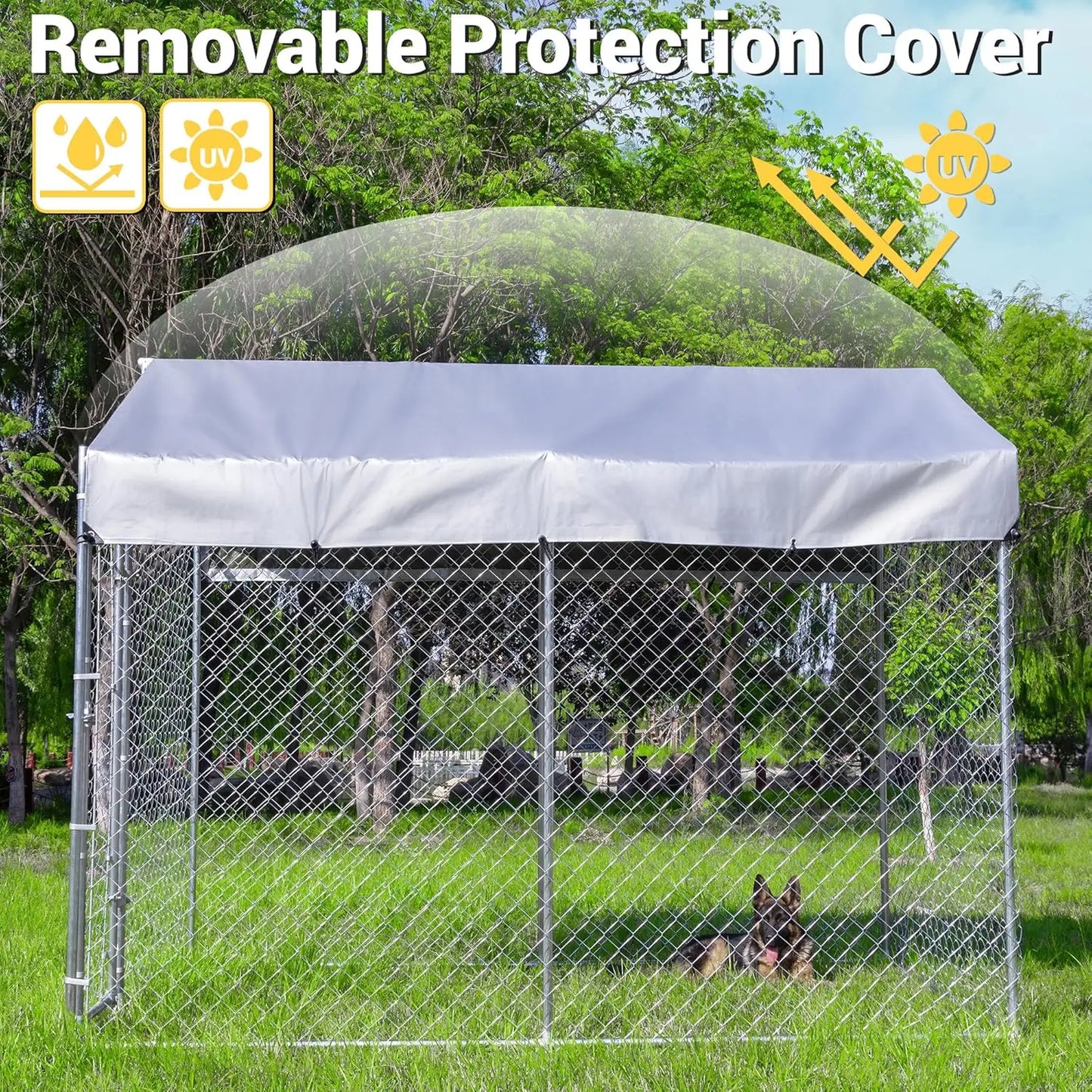 Large Galvanized Dog Kennel.