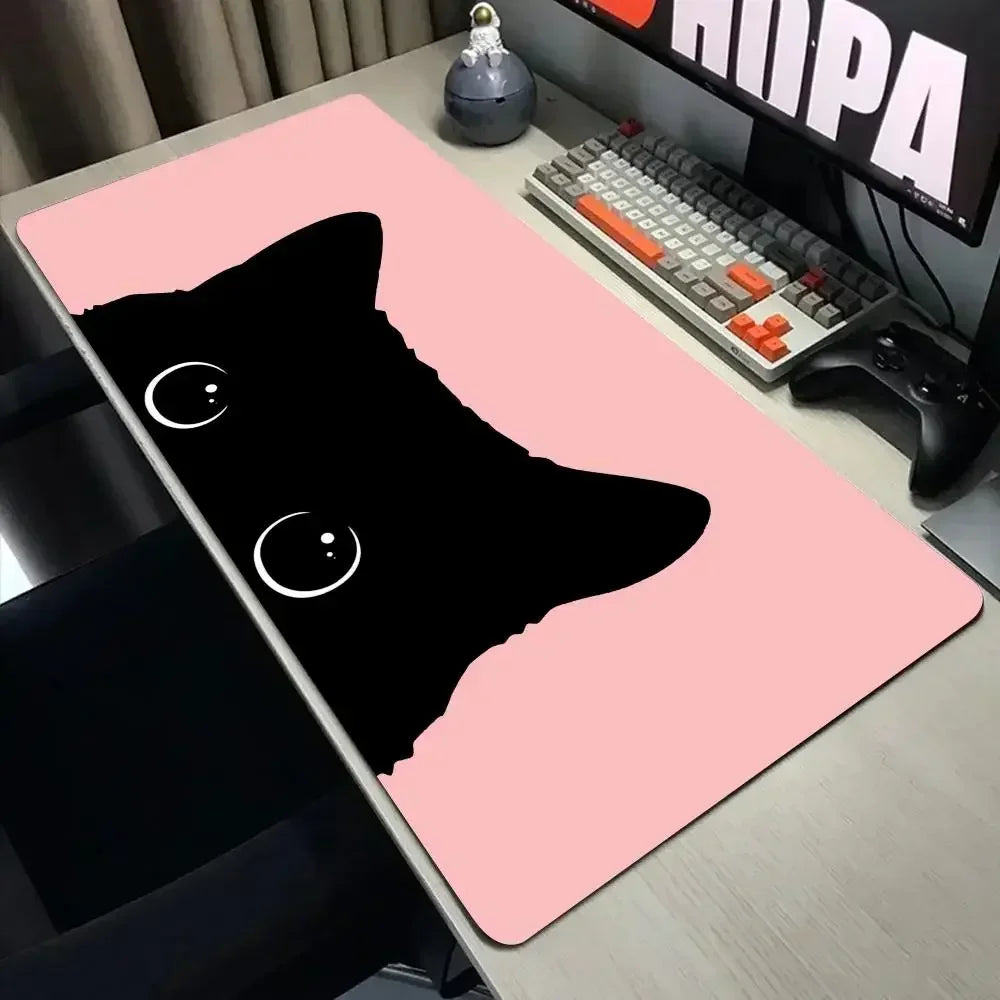 Funny Black Cat Mouse Pads.
