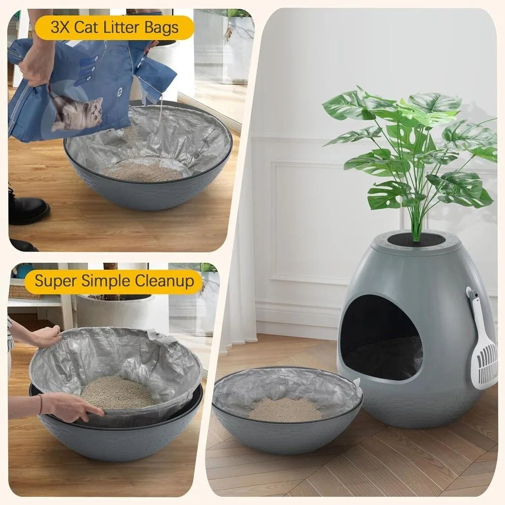 Egg-Shaped Cat Litter Box.