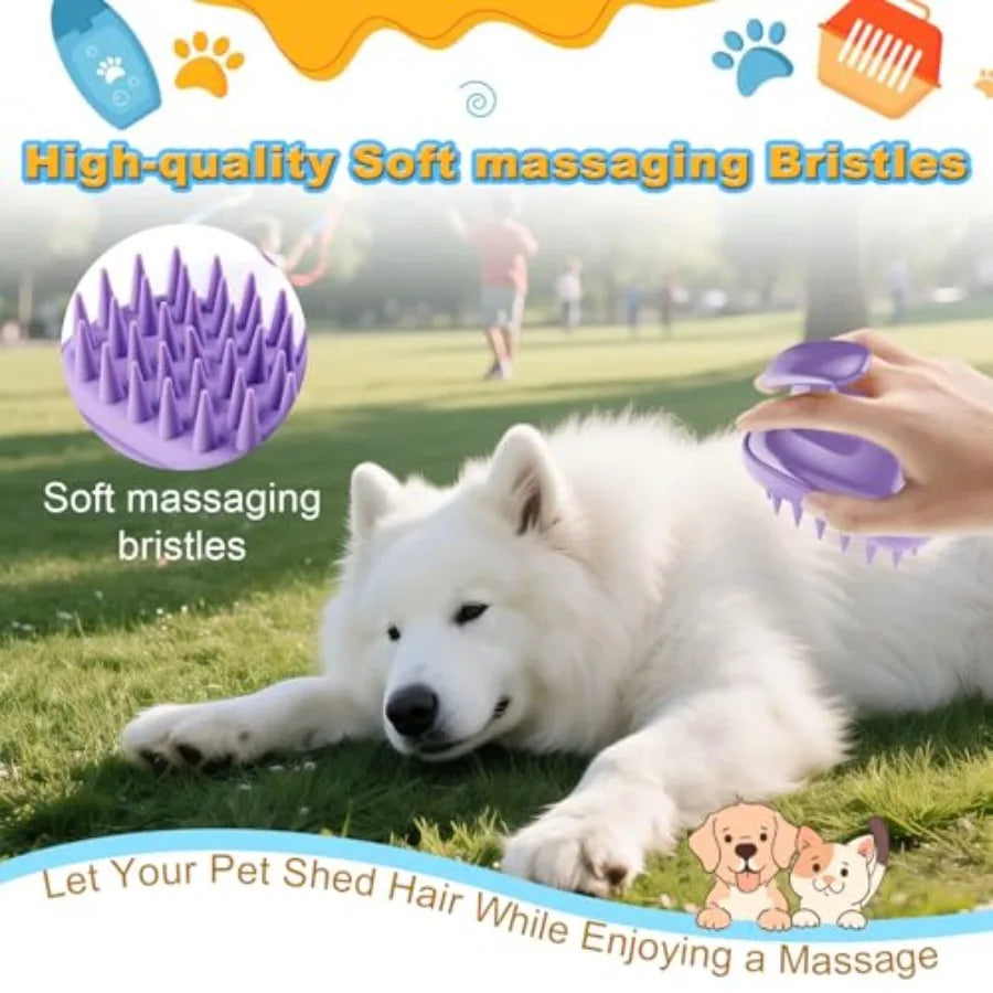 2-in-1 Dog Bath Brush for Grooming and Massage.