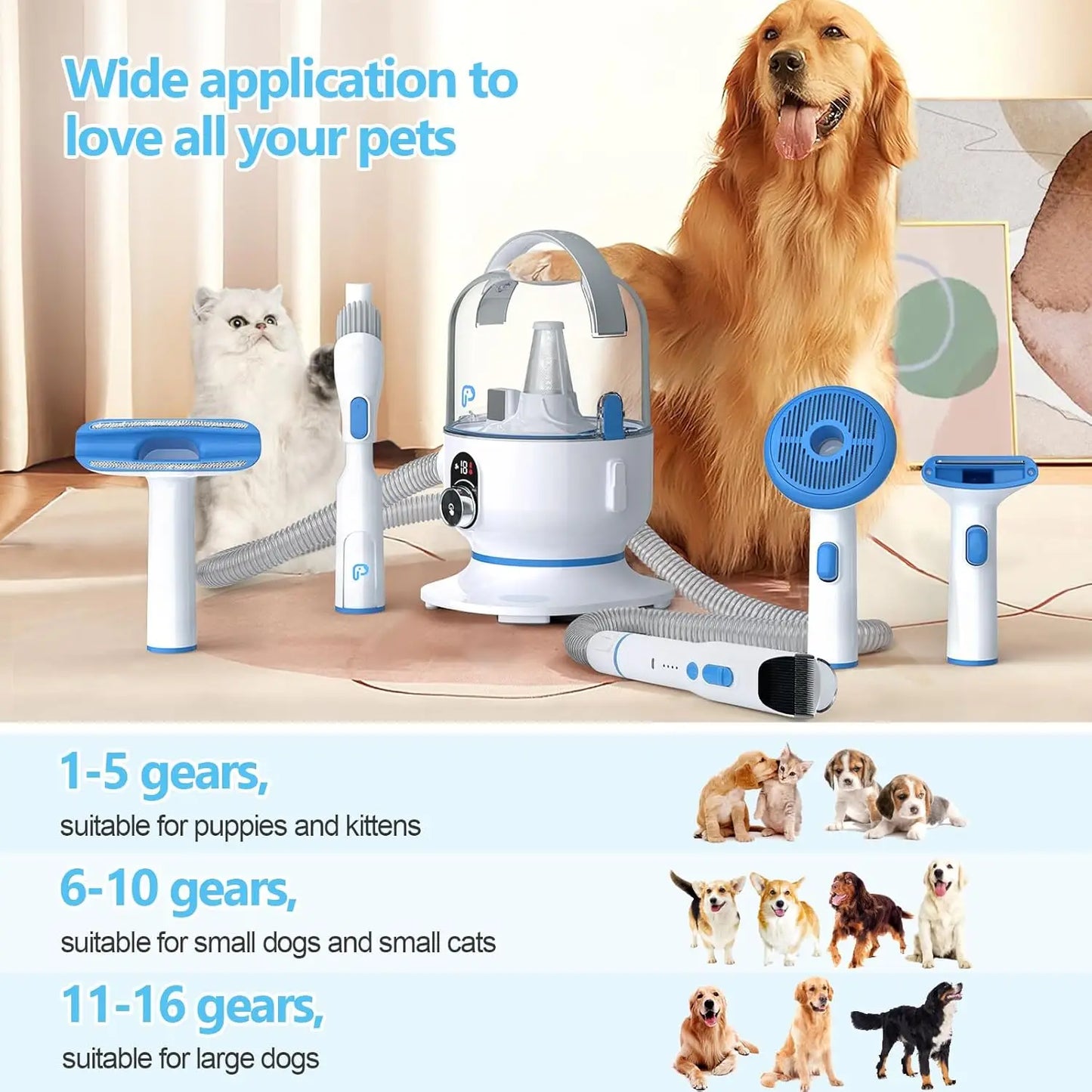 Pet Grooming Vacuum Kit.