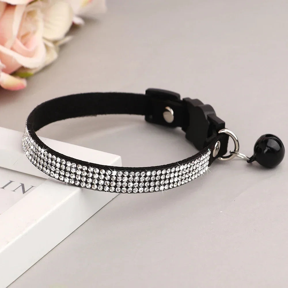 Soft Suede Leather Cat Collar.