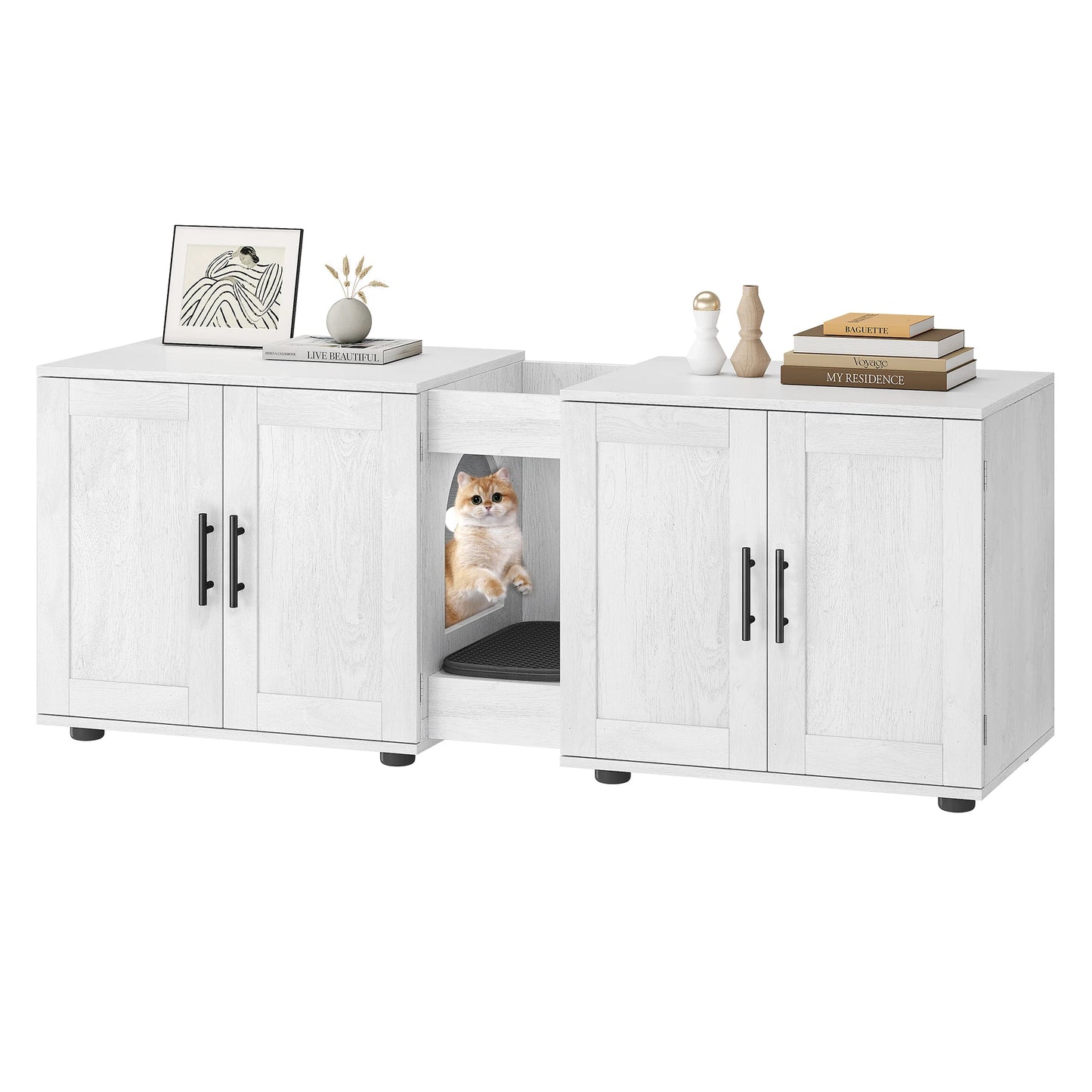 Double-Room Cat Litter Box.