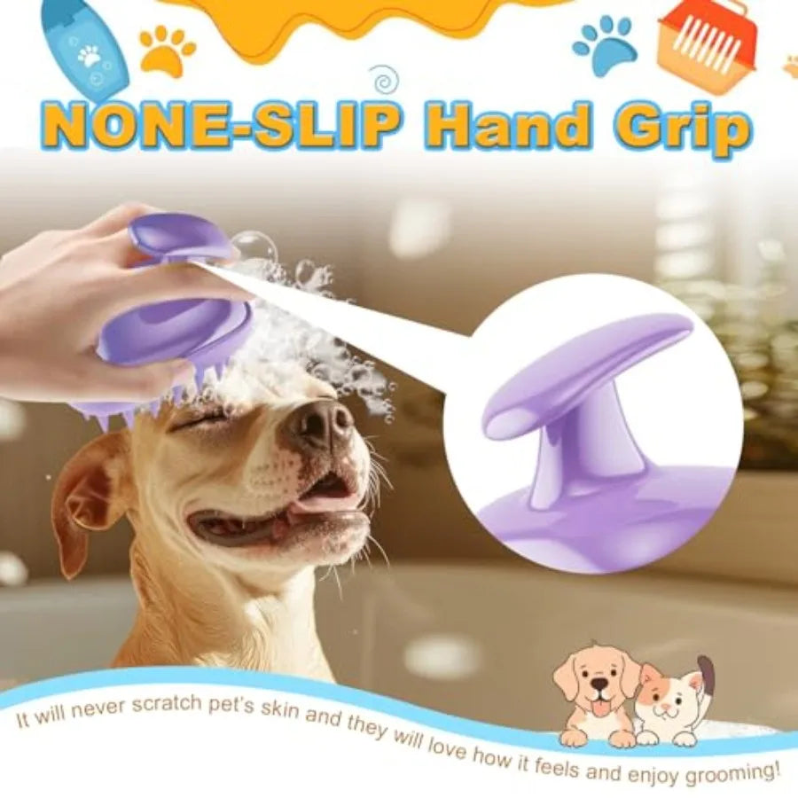 2-in-1 Dog Bath Brush for Grooming and Massage.