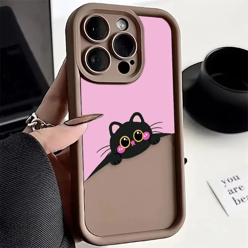 Cute Little Black Cat Luxury Phone Case.