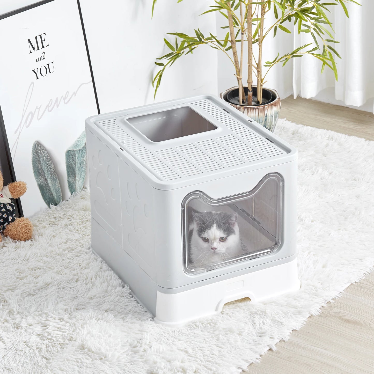 XXL Large Space Foldable Cat Litter Box.