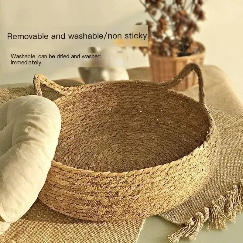 Pure Hand-Woven Rattan Cat Nest.
