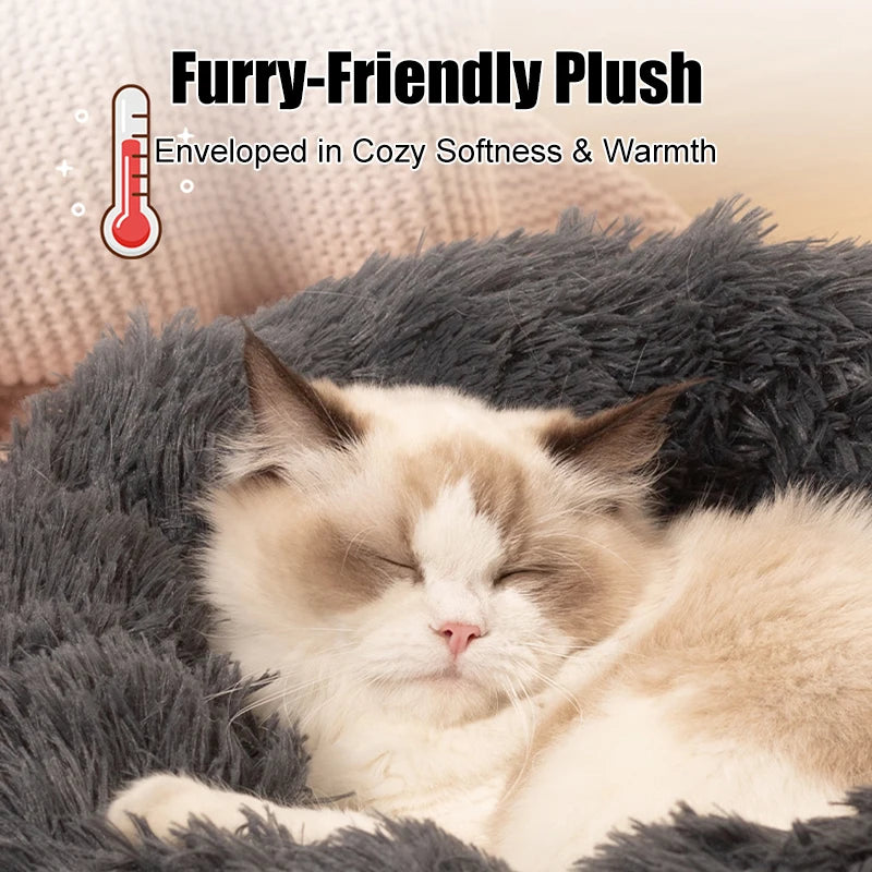Cute Fluffy Round Pet Bed.