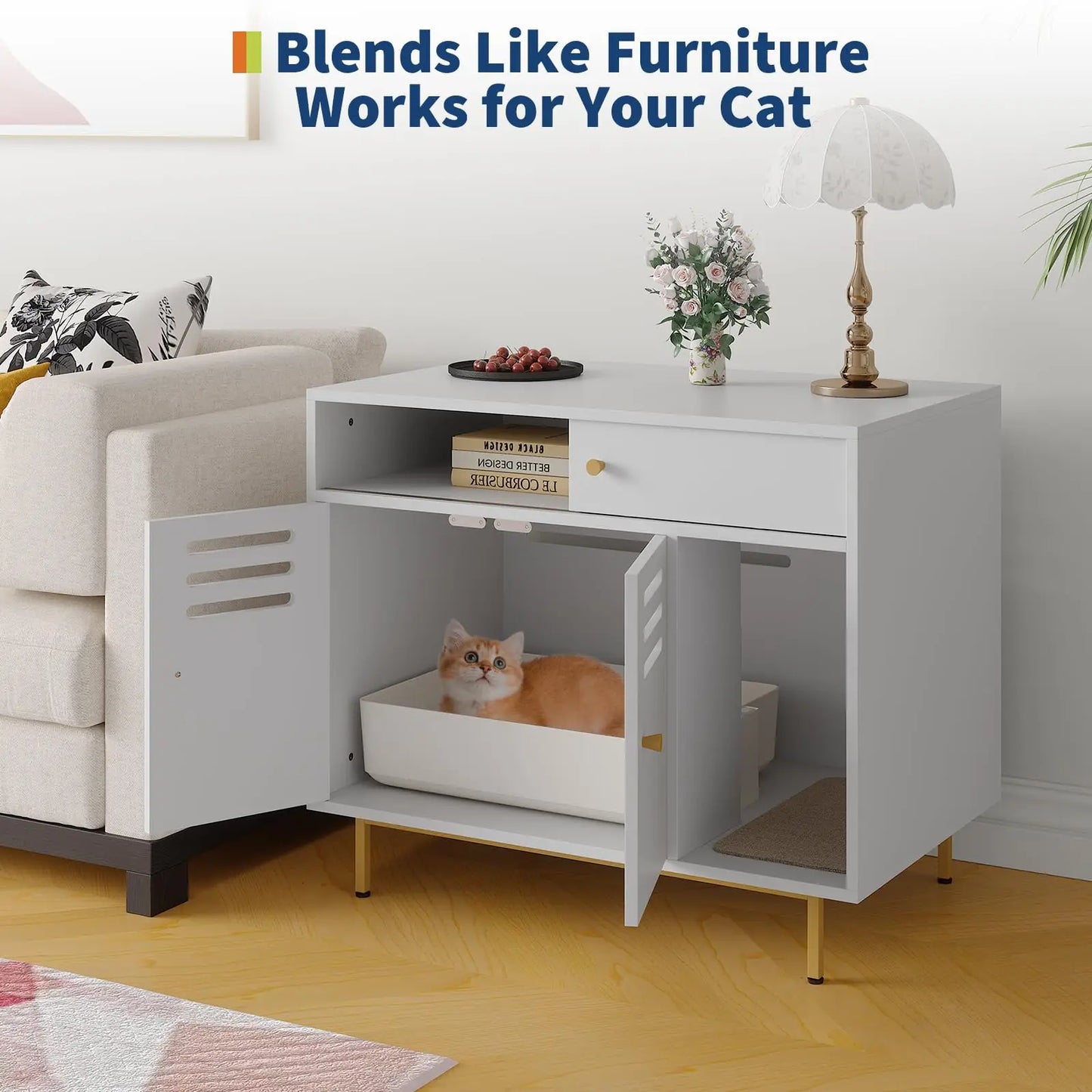Modern Hidden Cat Litter Box.