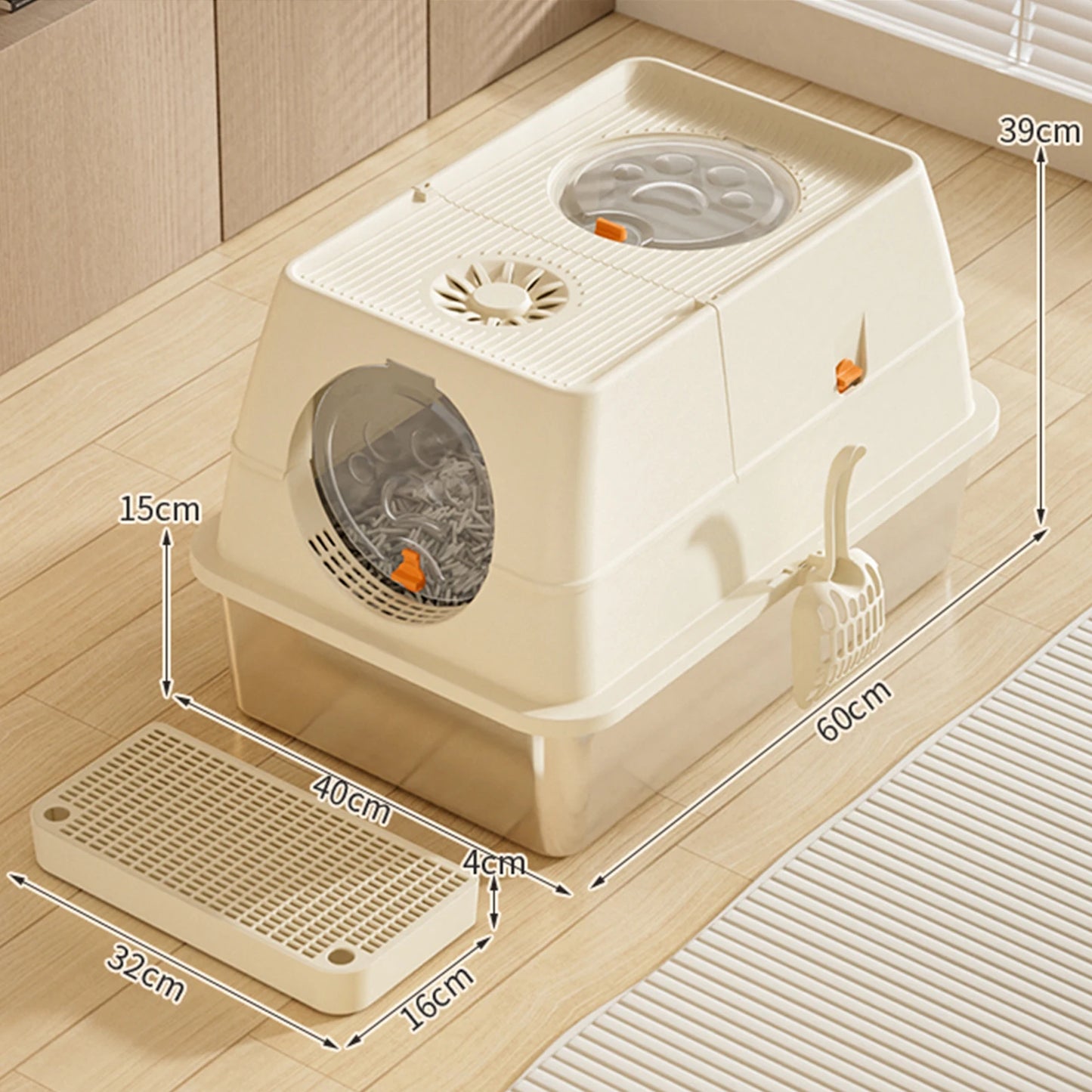 Stainless Steel Cat Litter Box.