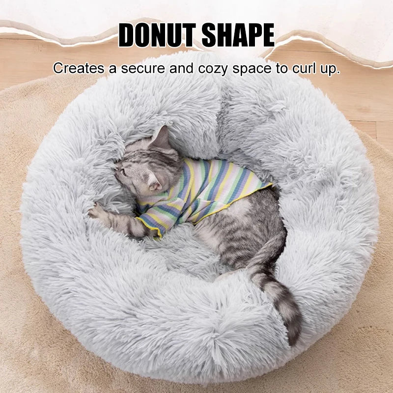 Cute Fluffy Round Pet Bed.