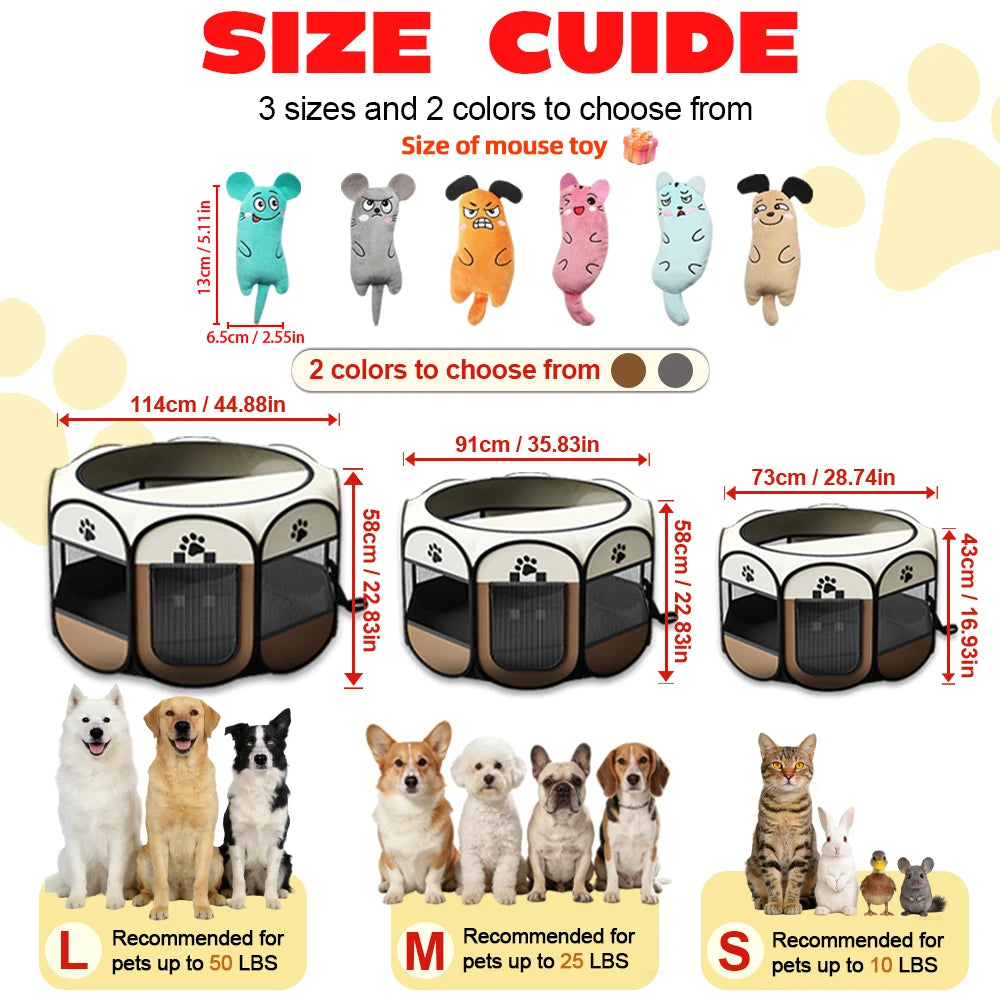 Foldable Octagonal Pet Playpen.