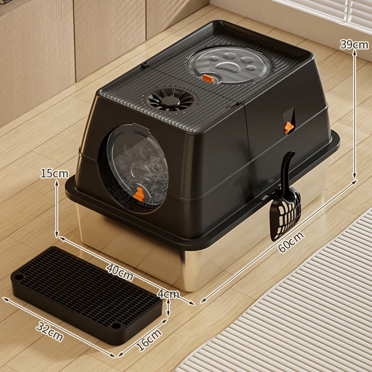 Stainless Steel Cat Litter Box.