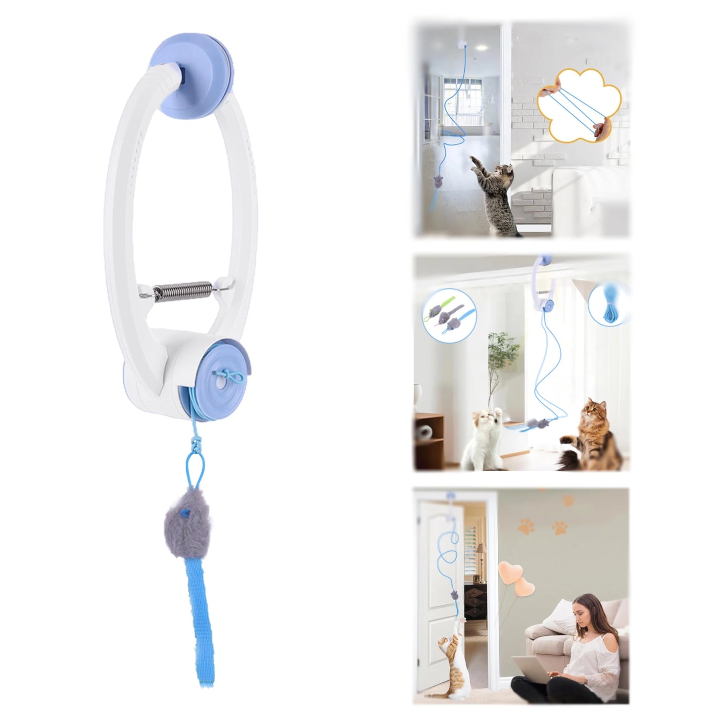 Door Hanging Auto-Rebound Cat Toy.