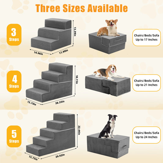 3-5 Steps Foam Dog Stairs.