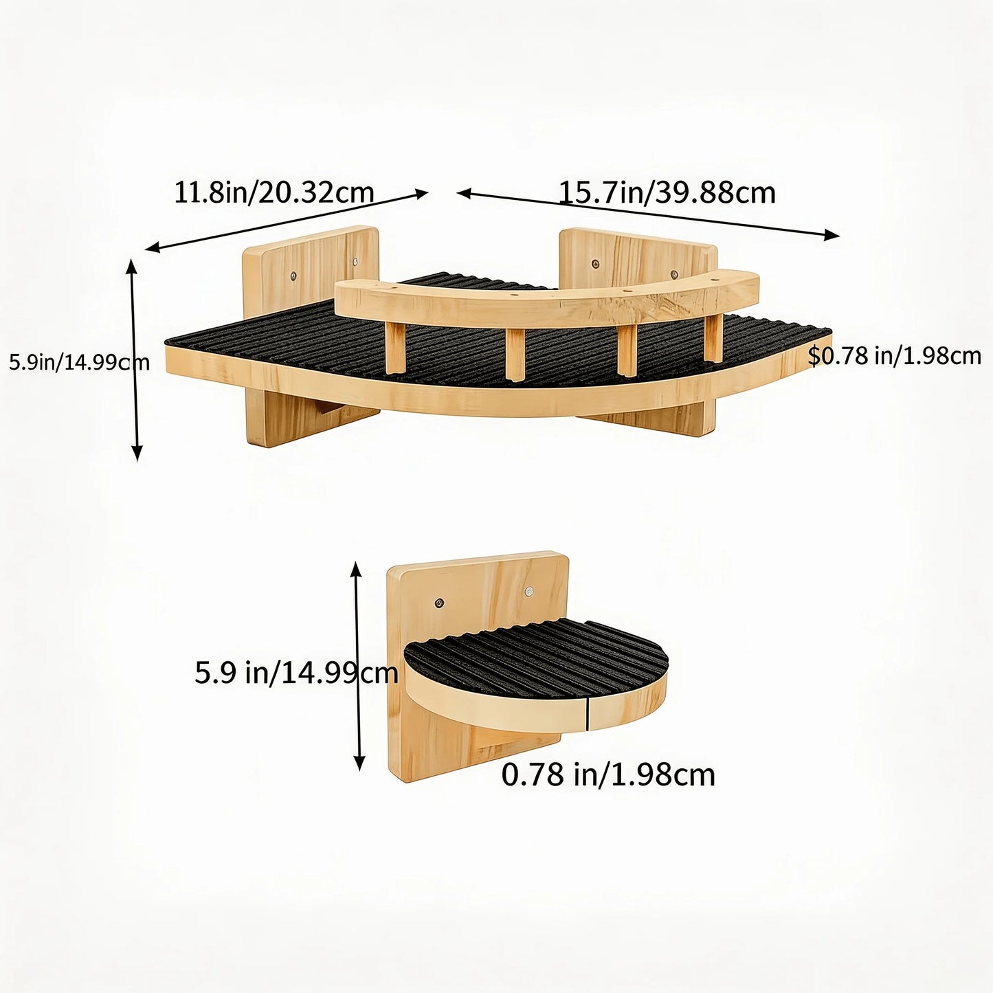 Pine Wood Cat Wall Shelves.