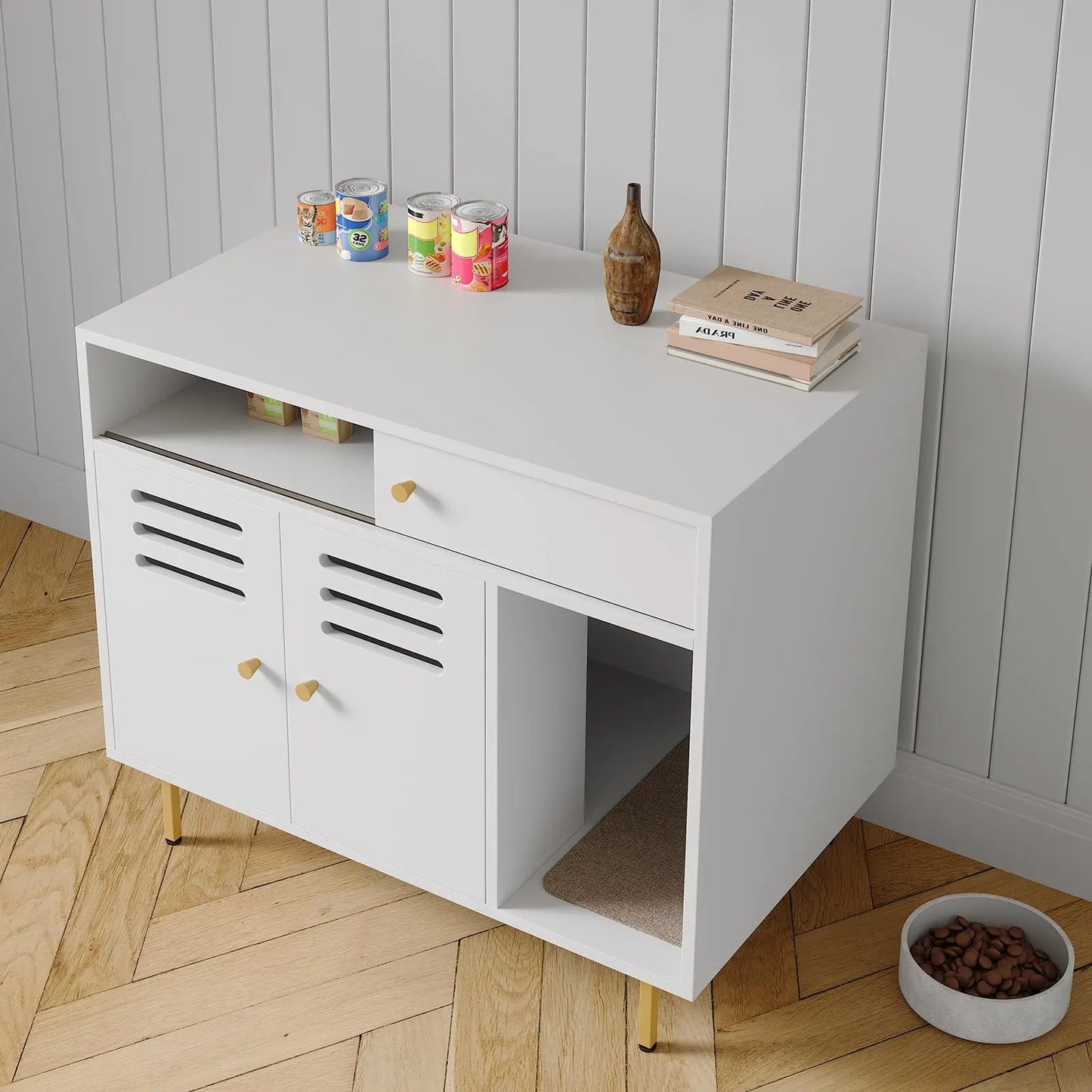 Modern Hidden Cat Litter Box.